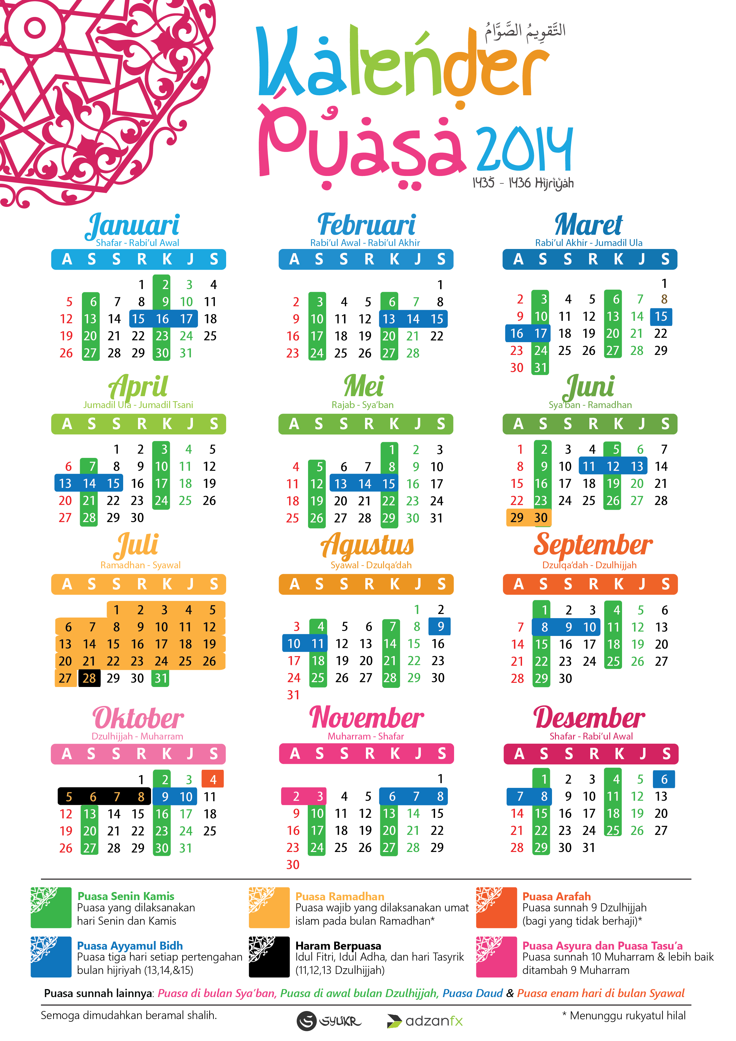Kalender Puasa 2014  Pemuda Fajar